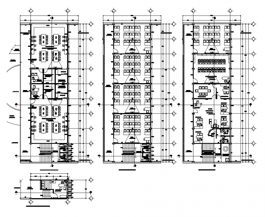 Building 3 levels for classroom sand labs plan layout file