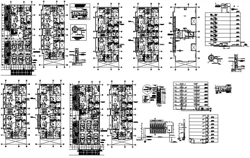 Building an apartment work plan with electrical installation details autocad file