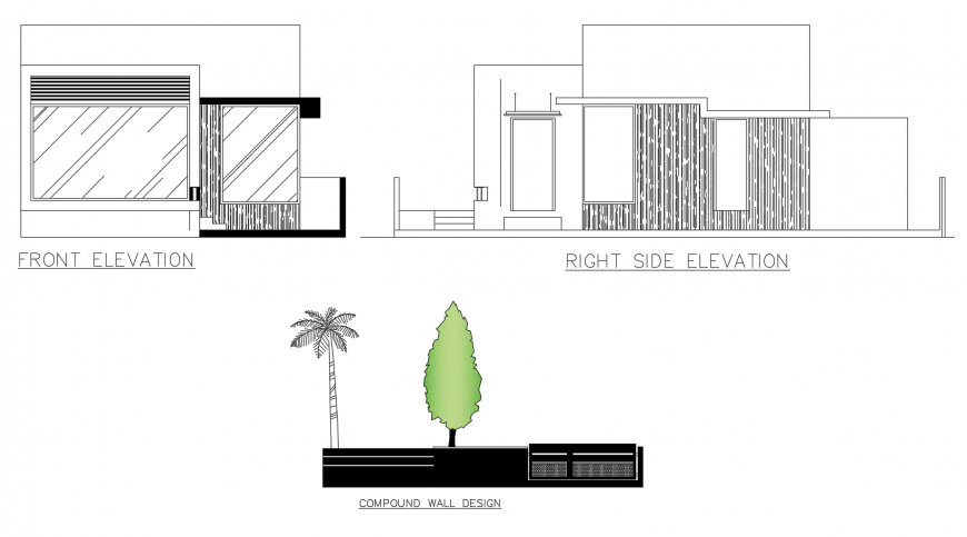 Building apartment elevation detail drawing in autocad format