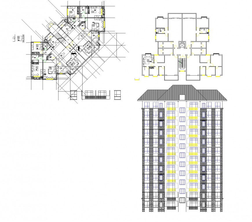 Building cad building plans autocad file