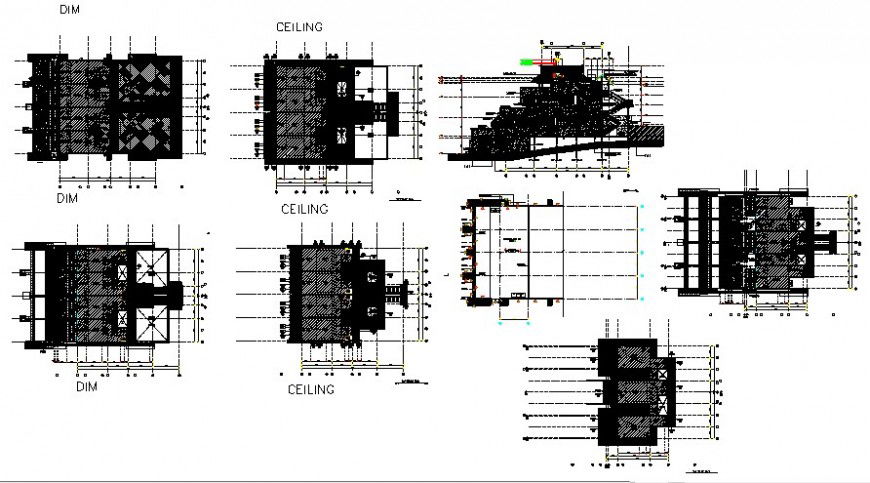 Building ceiling layout plan in dwg AutoCAD file.