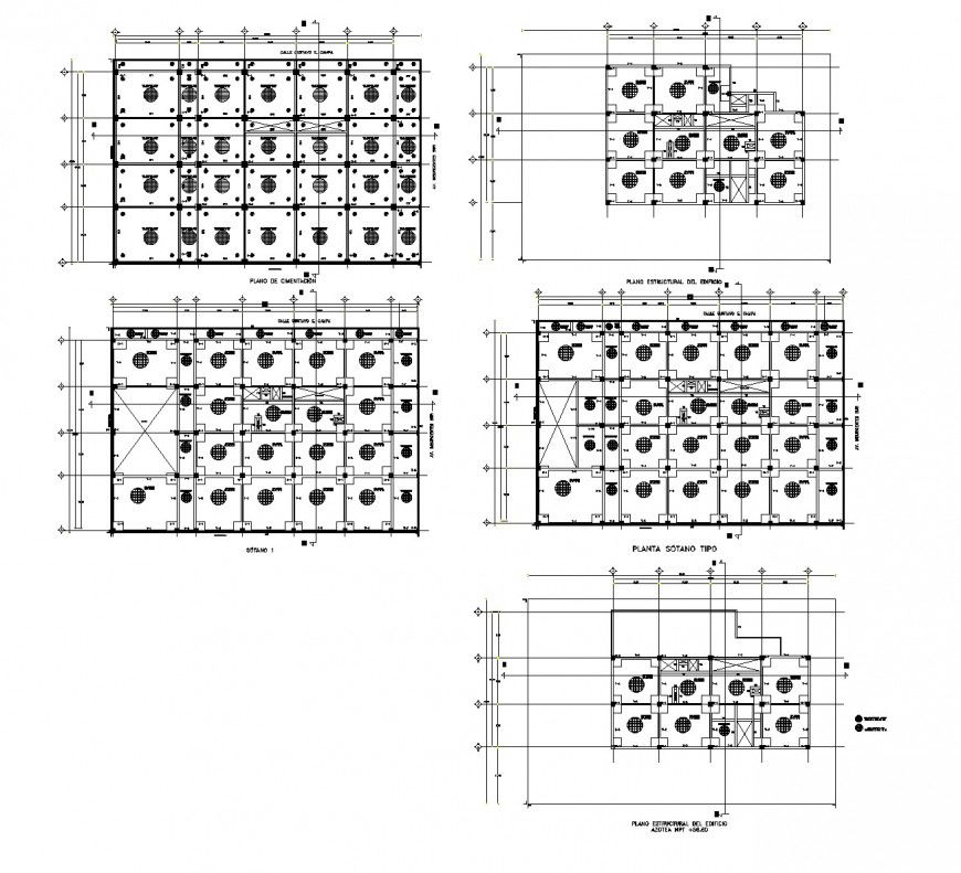 Building departments with reticular slab autocad file