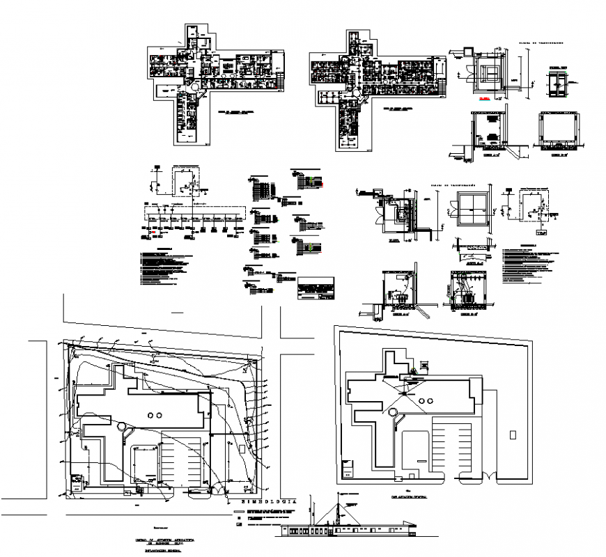 Building detail plan and elevation electrical installation layout file