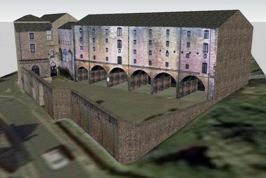 Building drawing of historical place in sketch up file