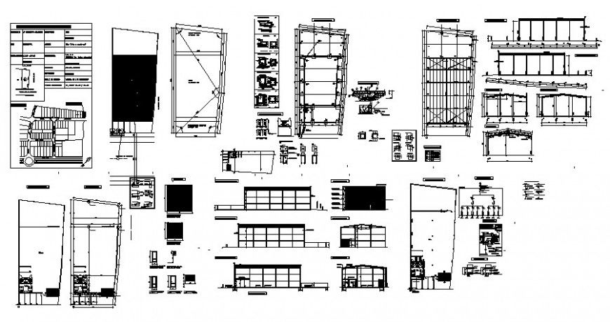 Building drawings details plan elevation and section autocad file
