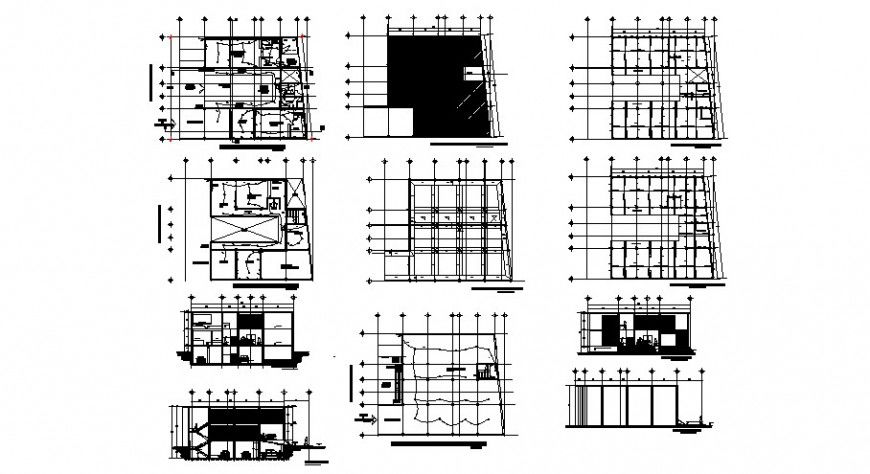 Building electrical installation plan with section detail 2d view CAD block autocad file
