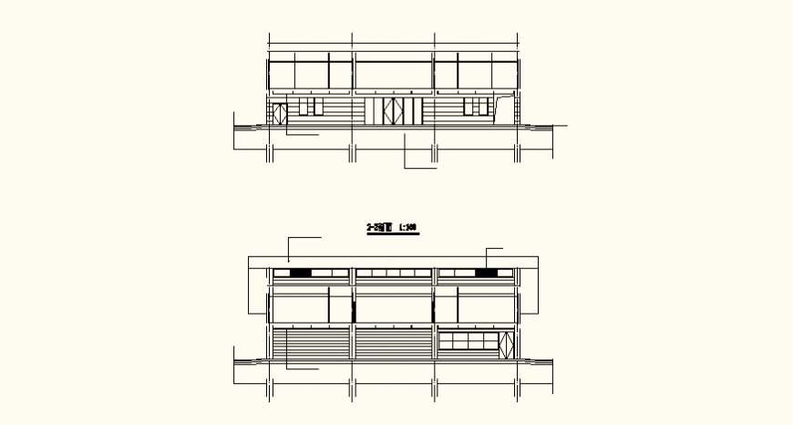 Building elevation and plan view detail autocad file