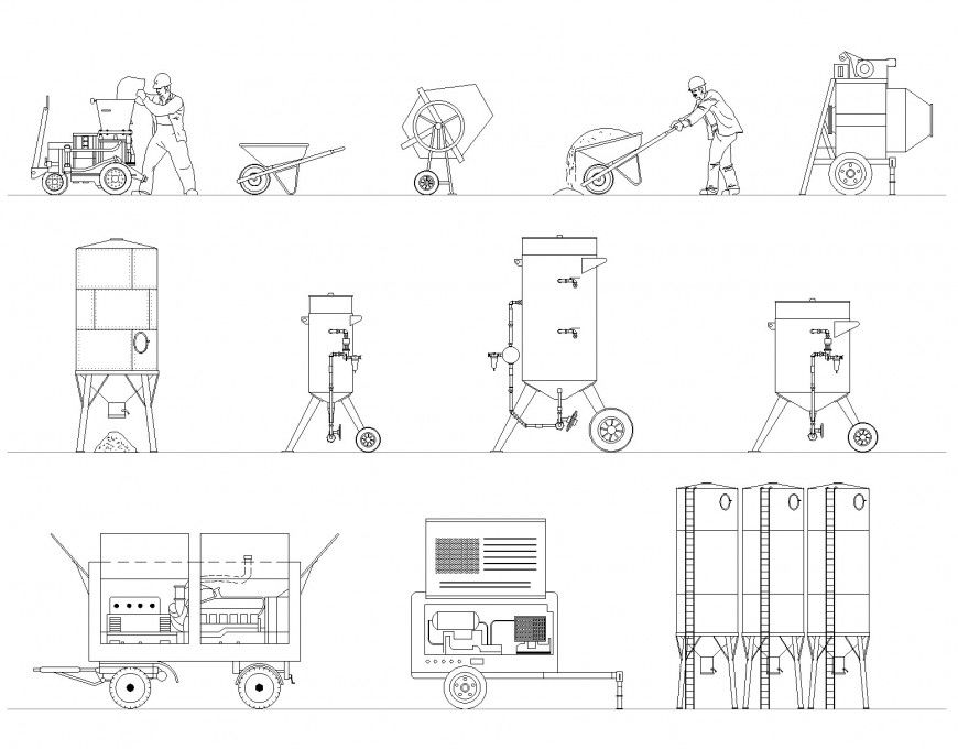 Building equipment plan dwg file