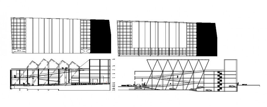 Building facade structural detail drawing in dwg AutoCAD file.