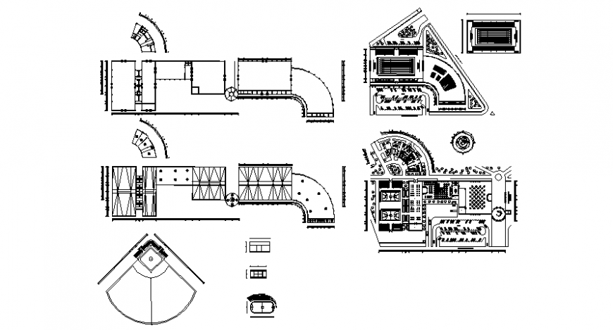 Building floor plan and sports ground detail 2d view autocad file