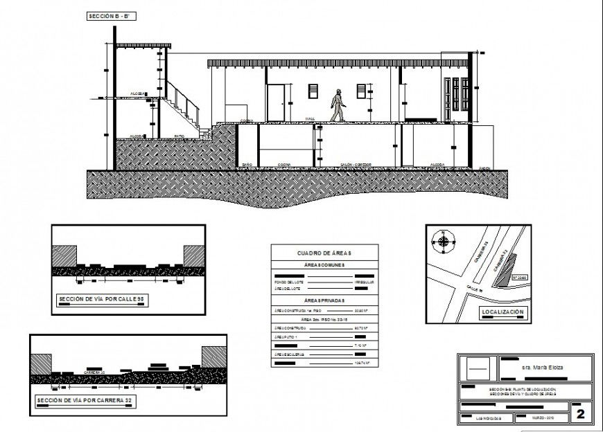 Building floor plan drawings details along with sectional details of building