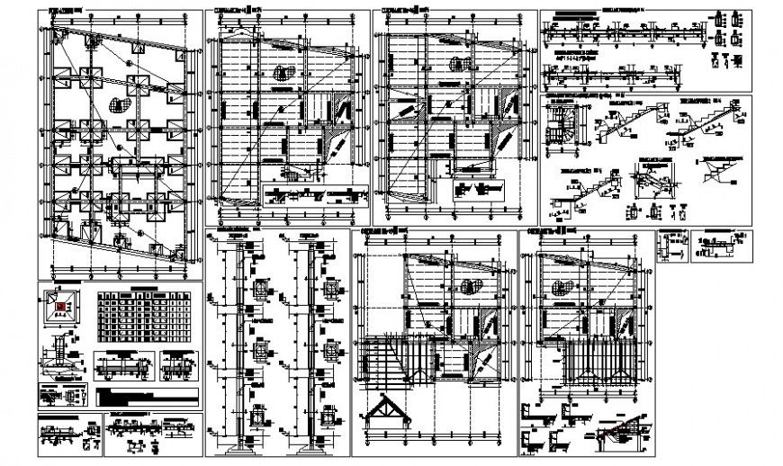 Building foundation plan and constructive structure cad drawing details dwg file