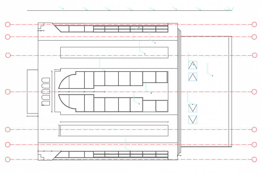 Building Line PLan detail in Drawing the mansion design