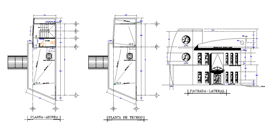 Building Roof Plan Lay-out & Elevation Detail