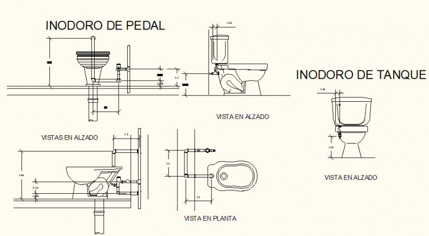 Building sanitary system detail elevation dwg file