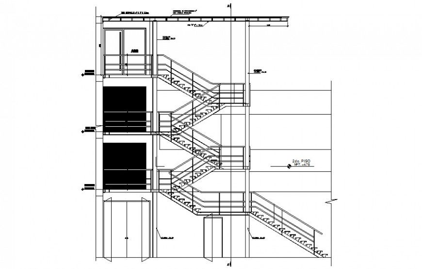 Building staircase and sectional details drawings in autocad