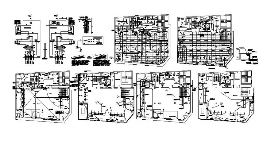 Building units drawings along with electrical installation details in autocad t