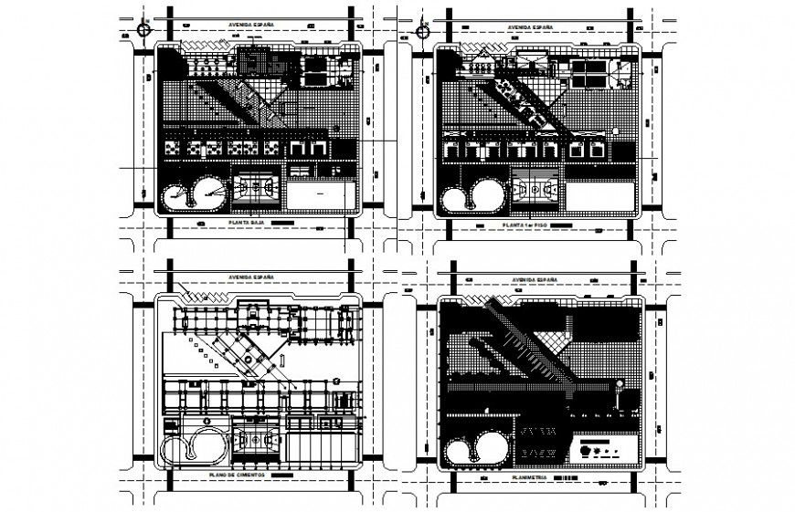 Building units drawings plan along with landscaping details in AutoCAD file