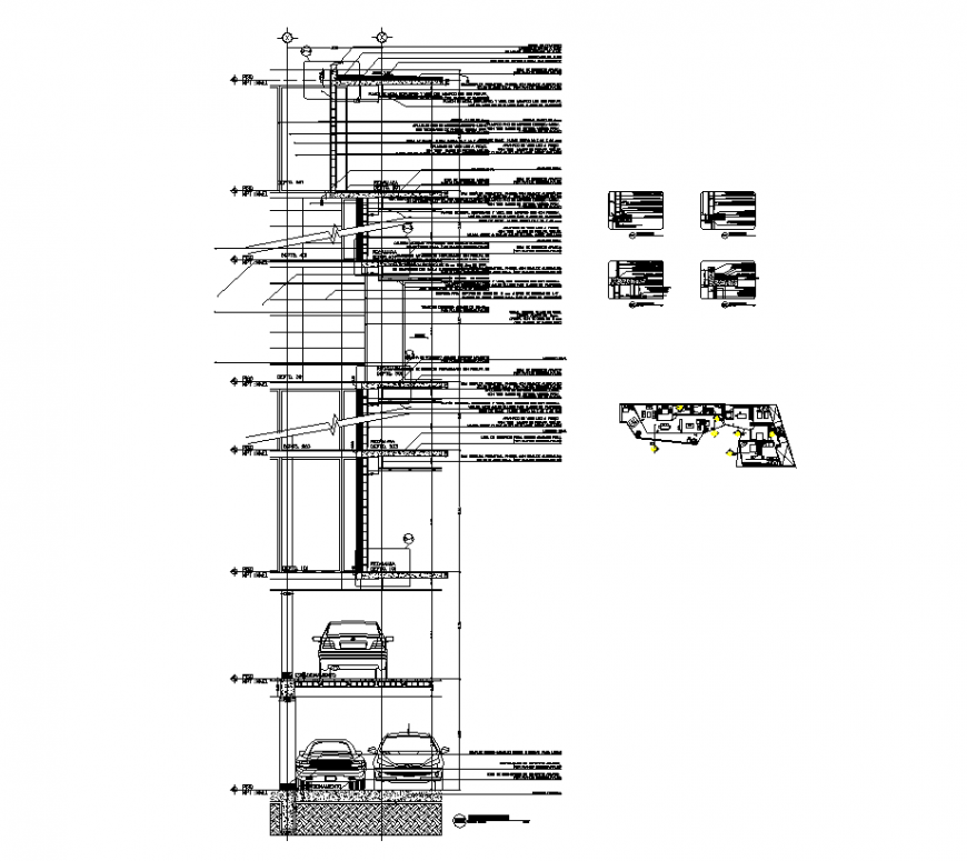 Building wall section detail elevation layout file