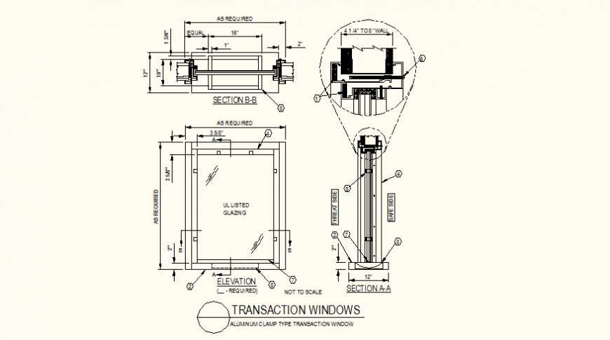 Bullet resistant speakers plan detail autocad file