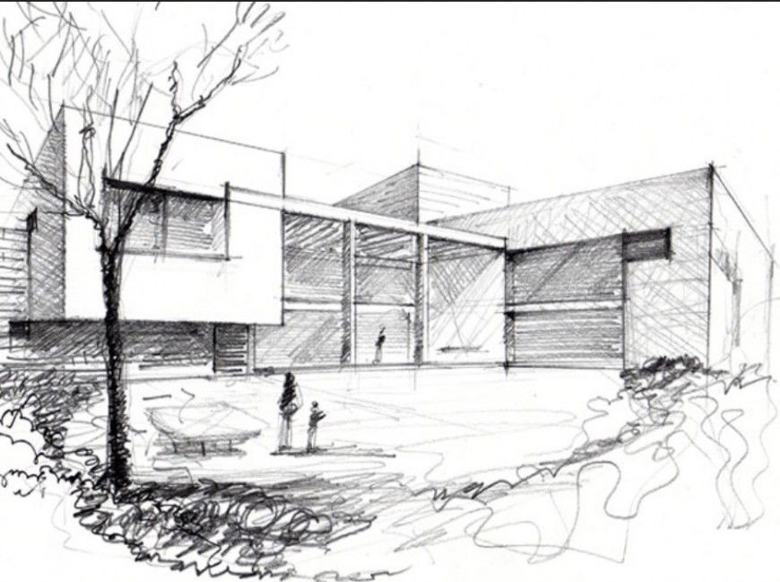 Bungalow 2d sketch detail front elevation detail