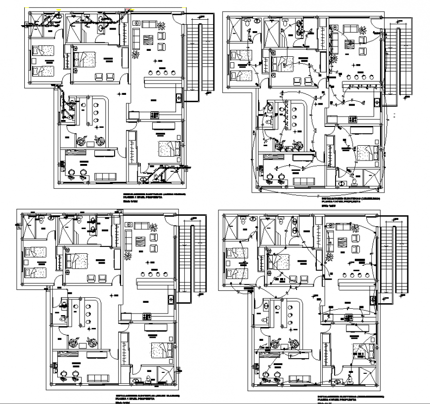 Bungalow all working plan drawing in dwg file.