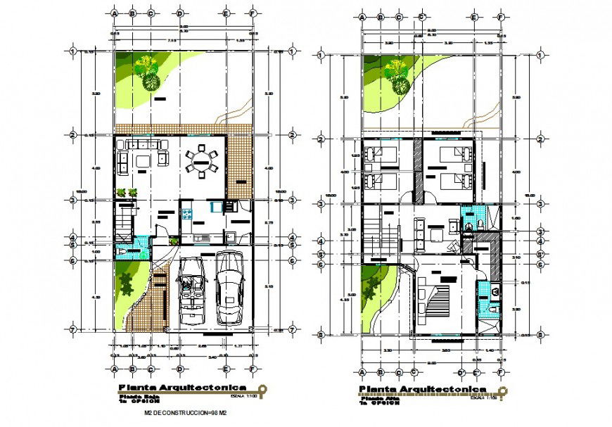 Bungalow architectural plan detail drawing in dwg AutoCAD file.
