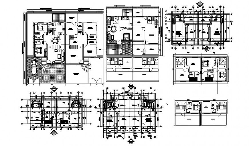 Bungalow drawings 2d view Floor plan layout file in autocad software file