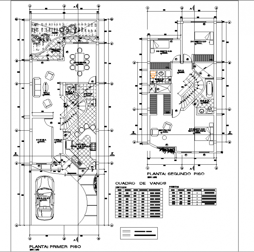 Bungalow plan in rectangle plot in dwg file.