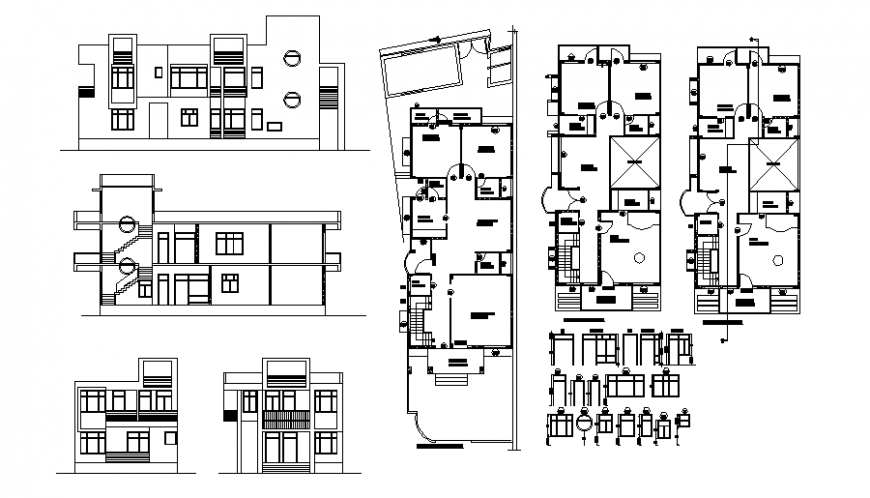 Bungalow plans with elevation in dwg file.