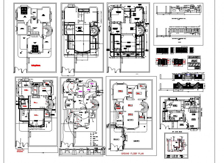 Bungalow structure detail 2d view CAD block layout file in autocad format