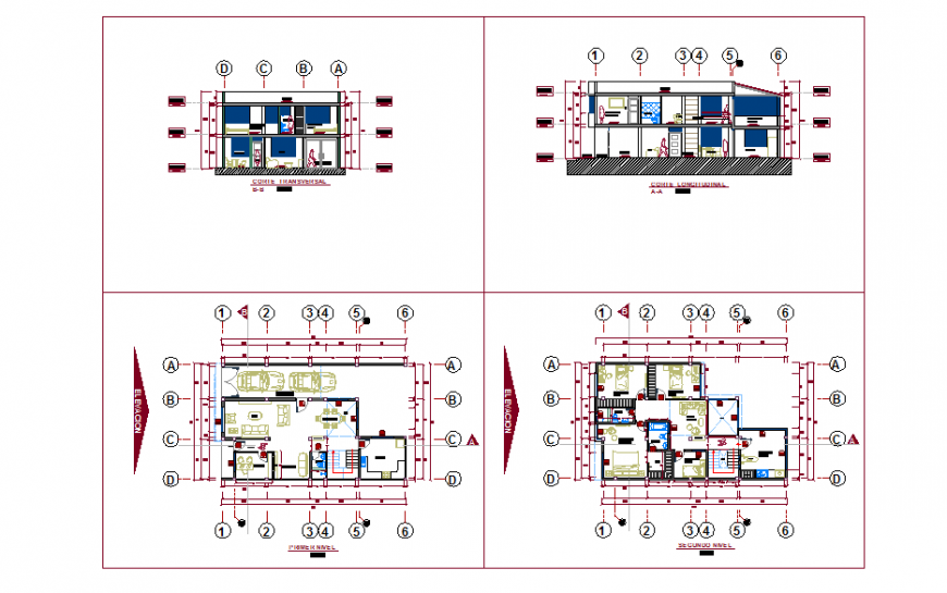Bungalows Plan & Elevation drawing detail