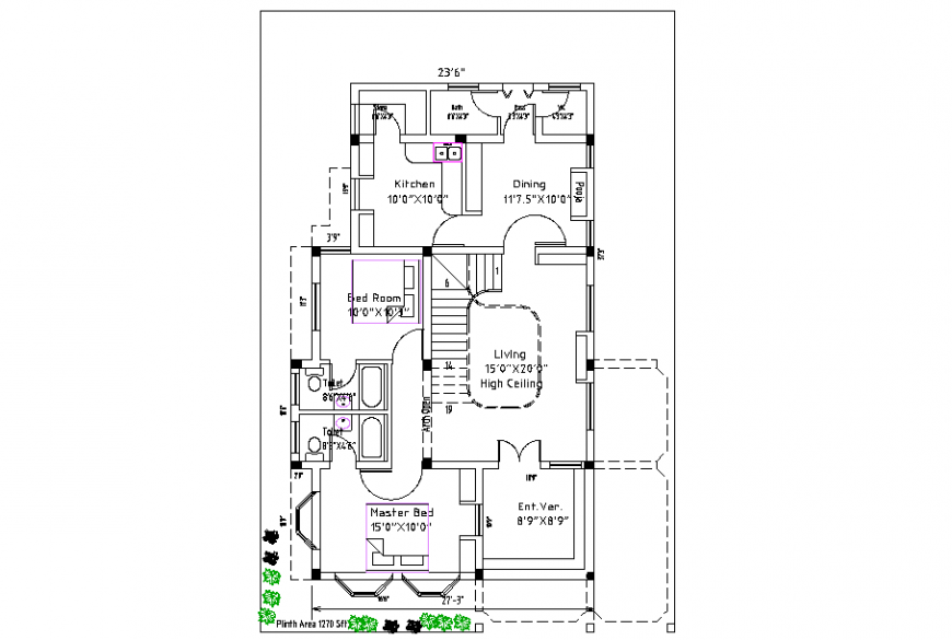 Bungalows PLan Design Detail in DWG file