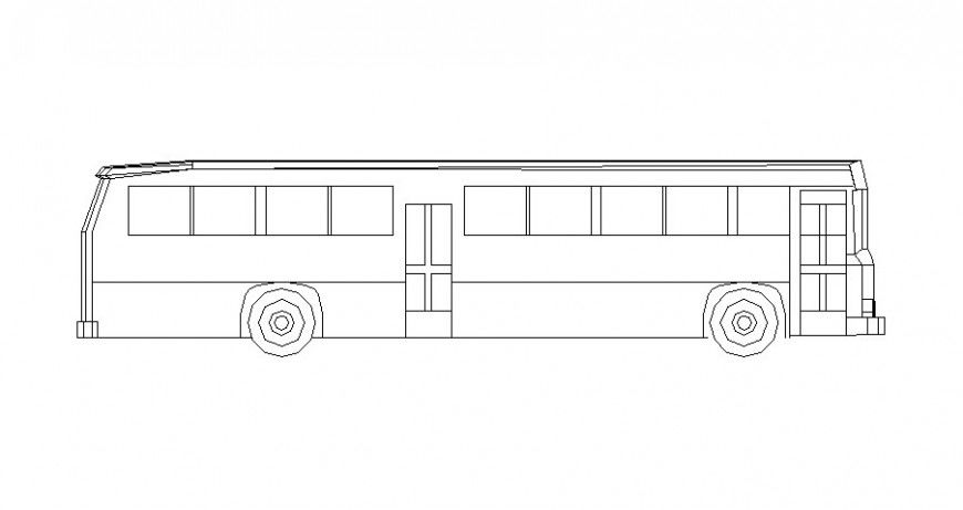 Bus block of vehicle in auto cad file