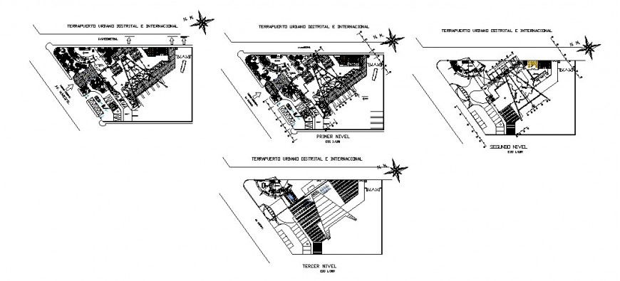 Bus station building detail working plan drawing in autocad format
