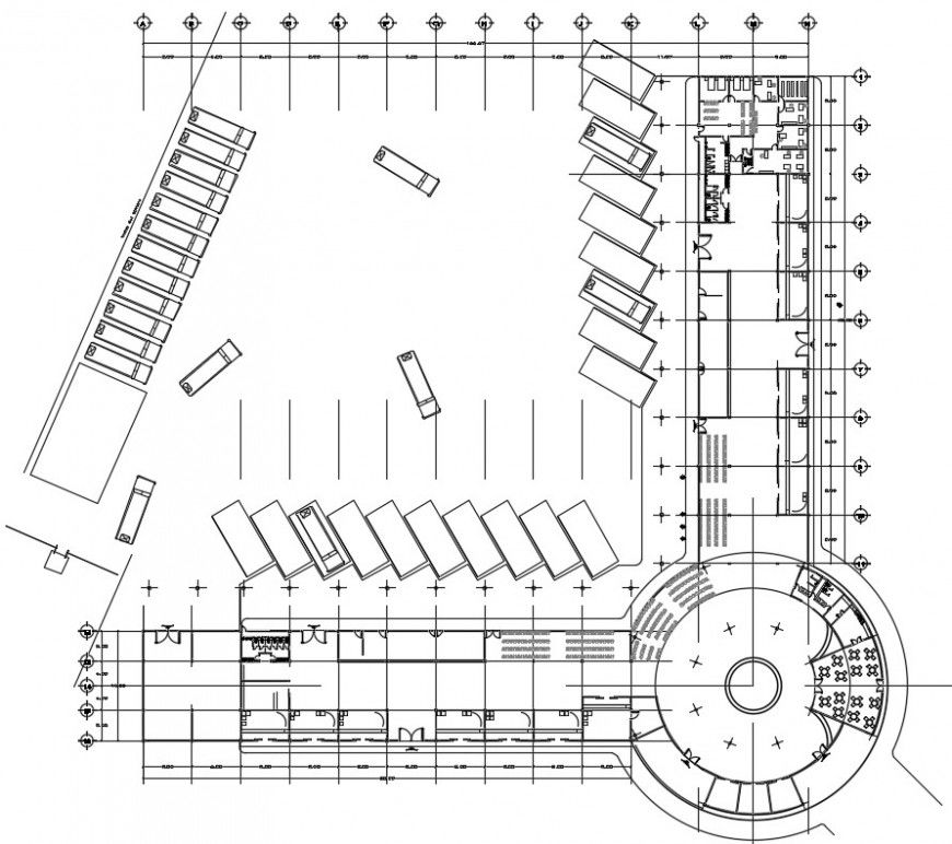 Bus station top view plan details file