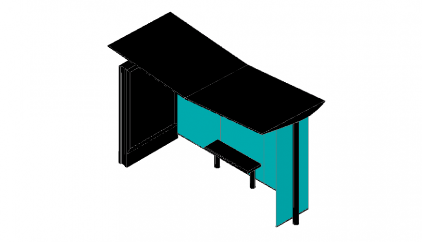 Bus stop Shelters 3d view for transport in auto cad