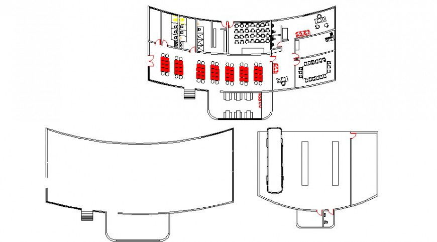 Bus terminal floor distribution plan cad drawing details dwg file