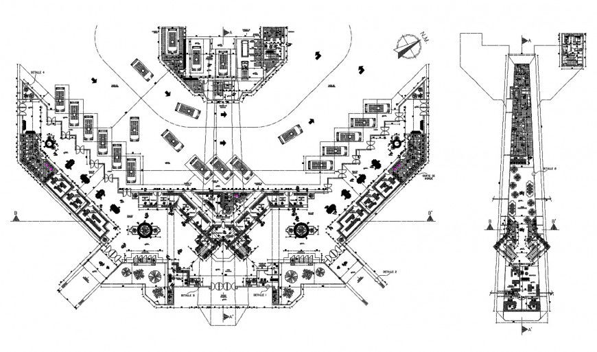 Bus transport terminal in auto cad file