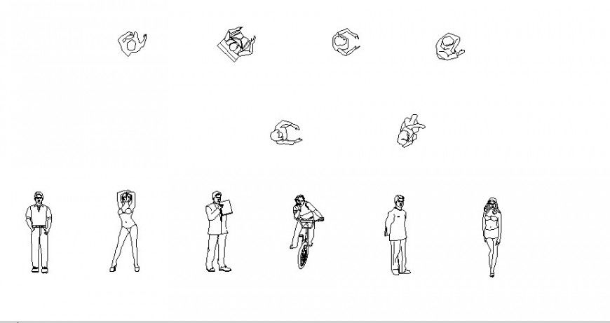 Business and common people elevation block cad drawing details dwg file