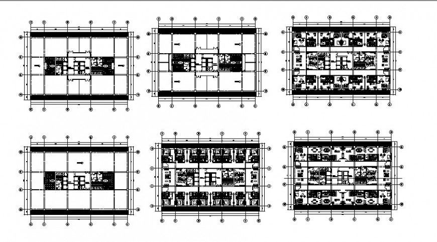 Business center multi-story building floor plan distribution drawing details dwg file