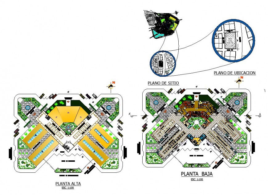 Business hub commercial building plan detail dwg file