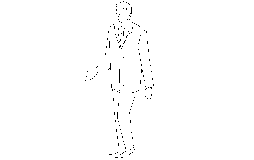Business man people 2 d layout detail dwg file