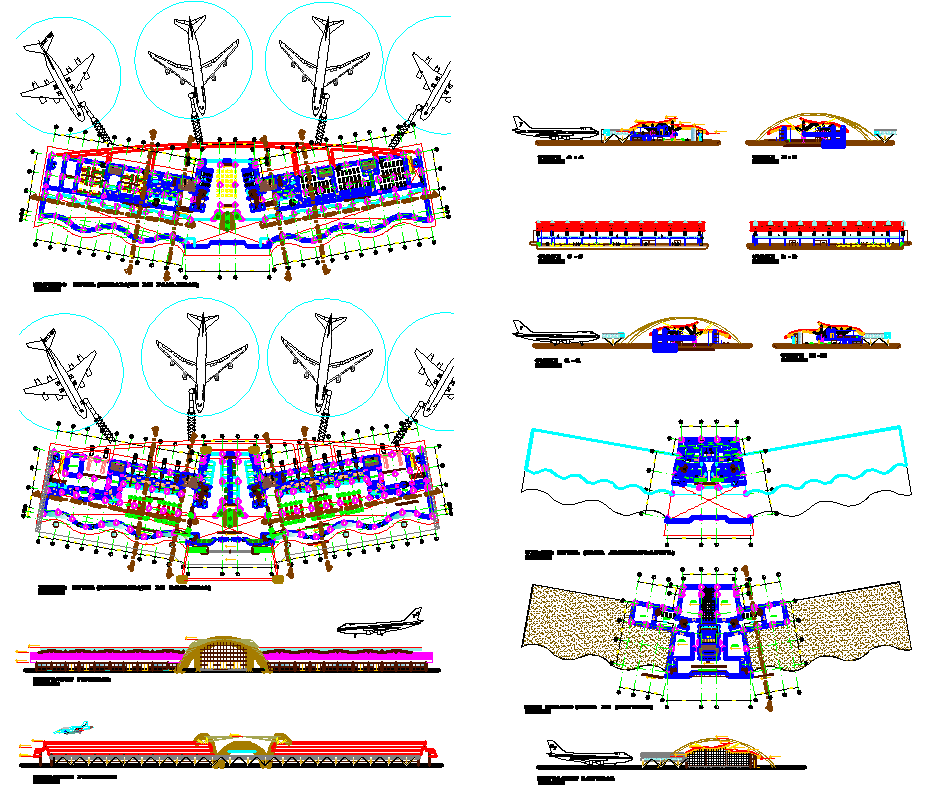 International Airport DWG with Full Terminal and Runway Layouts