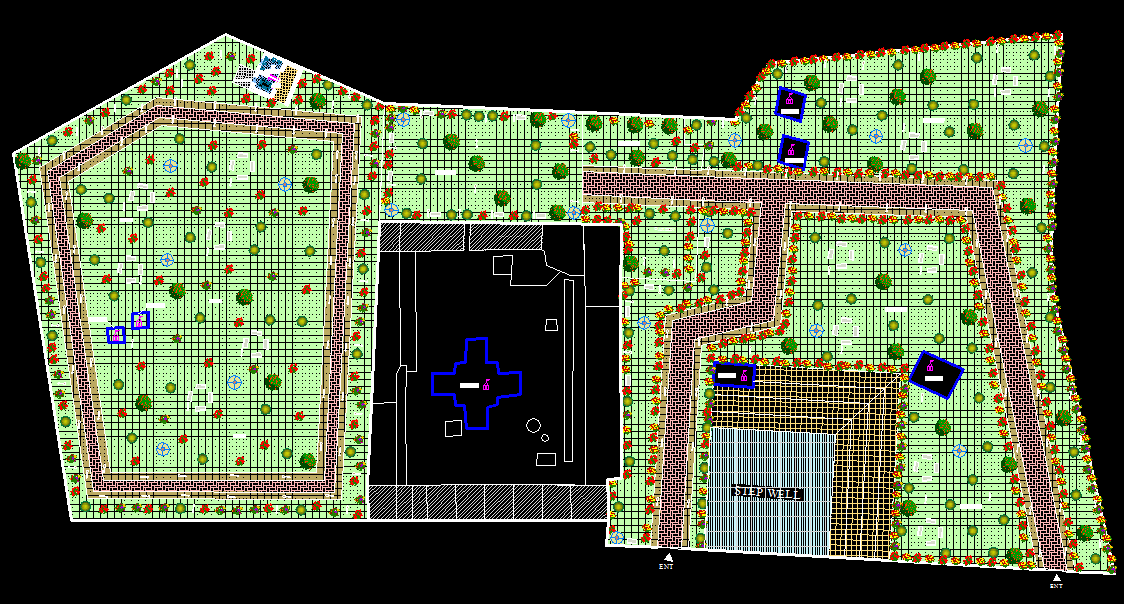 Garden Design CAD Drawing with Landscape Layout and Master Plan Detail