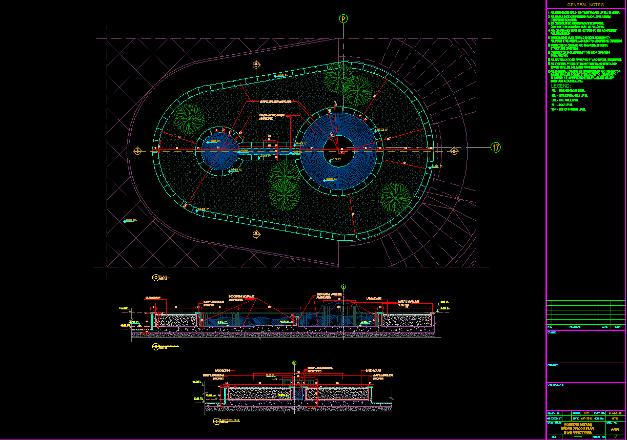 Fountain CAD DWG for Landscape Architecture and Outdoor Design Work