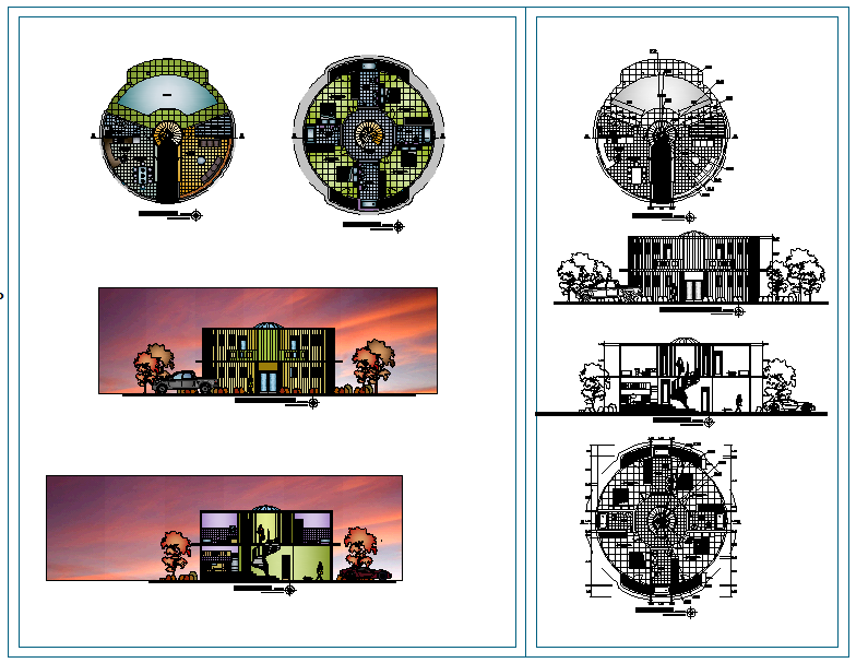 AutoCAD Circular House Layout Drawing for Designer