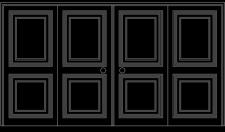 2D Window CAD Drawing with Detailed Front View for Architecture Design