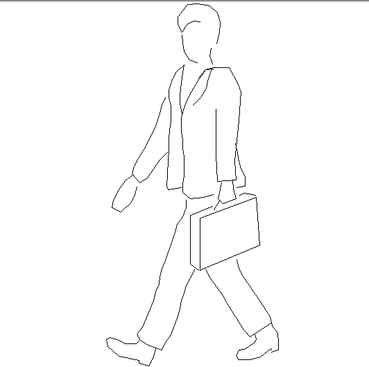 Human Body AutoCAD Block with 2D Side Walking Figure Design DWG file