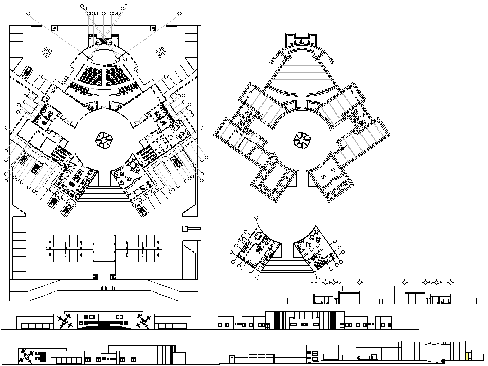 Arts School AutoCAD DWG with Plan Section and Elevation Details
